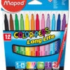 MAPED Color'Peps Long Life Filzstifte (12 Farben) -Schulrucksack 2040
