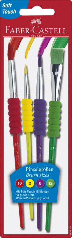 Faber-Castell Pinsel Mit Softtouch-Griffstück, 4er Set