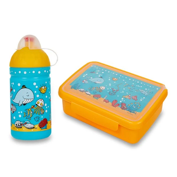 Set Gesunde Flasche 0,5 L Und Gesunde Snackbox - Meereswelt 4 Set Gesunde Flasche 0,5 L Und Gesunde Snackbox - Meereswelt – Bild 2