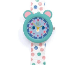 Djeco Uhr - Maus In Hellgrün/bunt -Schulrucksack 40665