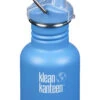 Klean Kanteen Edelstahl Trinkflasche Kid Classic 355ml Sippy Cap - Pool Party (matt Blau) -Schulrucksack 44040