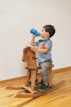 Klean Kanteen Edelstahl Trinkflasche Kid Classic 355ml Sippy Cap - Pool Party (matt Blau) -Schulrucksack 44131