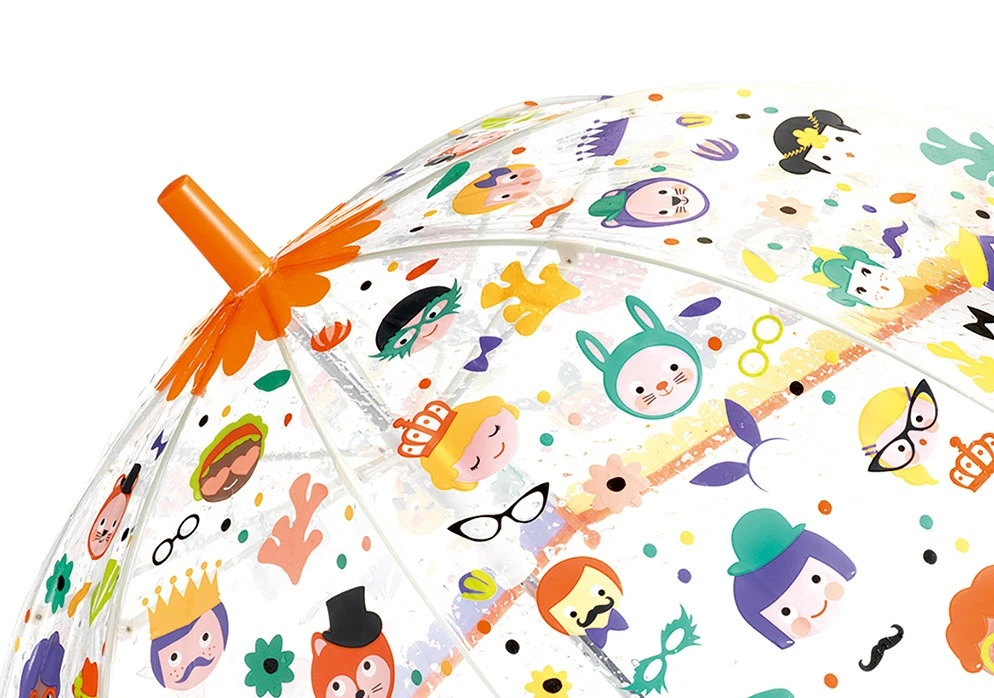 Djeco Regenschirm Gesichter Mit Farbwechsel (Ø70cm) In Transparent/bunt 6 Djeco Regenschirm Gesichter Mit Farbwechsel (Ø70cm) In Transparent/bunt – Bild 4