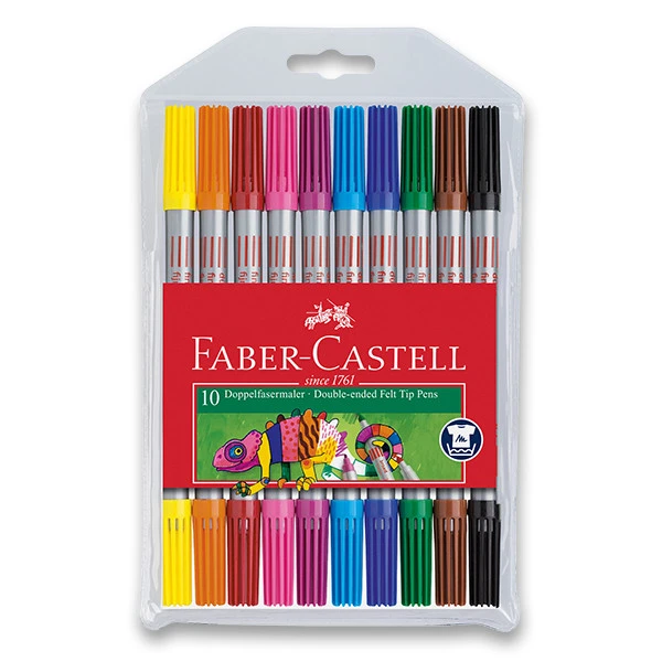 Faber-Castell Doppelender Filzstift, 10er Etui 3 Faber-Castell Doppelender Filzstift, 10er Etui