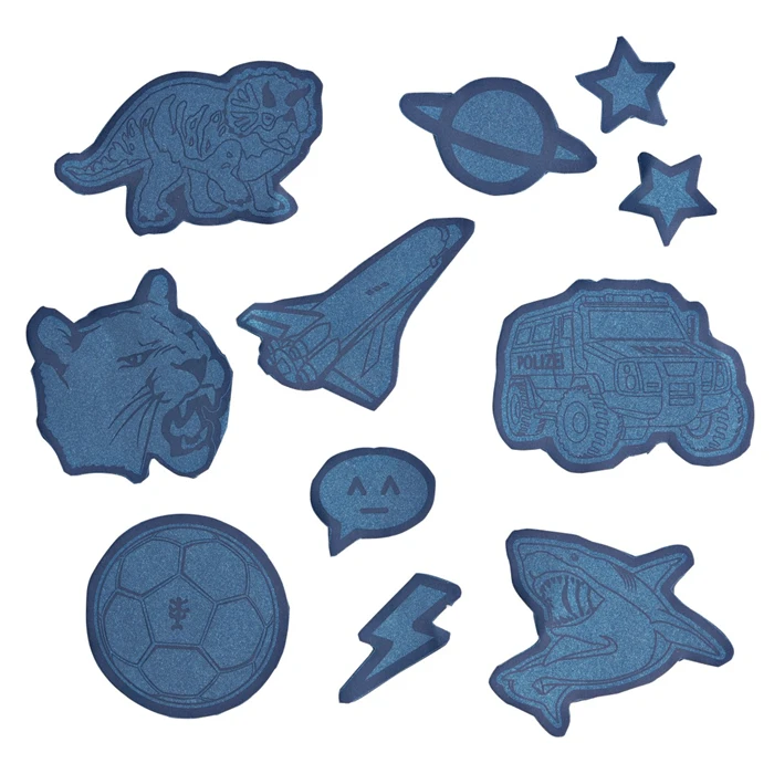 Step By Step Aufkleber-Set, Reflektierend Und Wasserfest, Selbstklebende Textilsticker, Blau 3 Step By Step Aufkleber-Set, Reflektierend Und Wasserfest, Selbstklebende Textilsticker, Blau