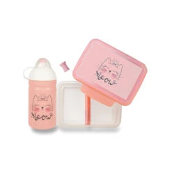 Set Gesunde Flasche 0,5 L Und Gesunde Snackbox - Miau