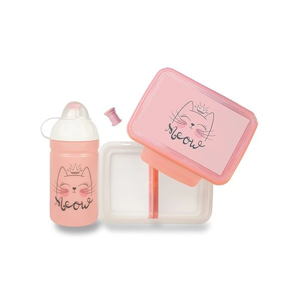 Set Gesunde Flasche 0,5 L Und Gesunde Snackbox - Miau 3 Set Gesunde Flasche 0,5 L Und Gesunde Snackbox - Miau