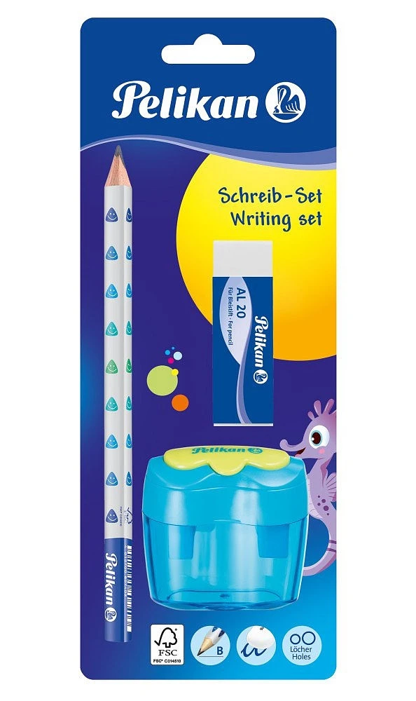 Pelikan Set - Bleistift, Radiergummi, Spitzer 3 Pelikan Set - Bleistift, Radiergummi, Spitzer