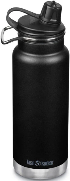 Thermosflasche Klean Kanteen TKWide W/Chug Cap - Black 946 Ml -Schulrucksack 53527
