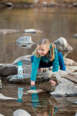 Edelstahl Trinkflasche Klean Kanteen Kid Classic Sport Cap 355ml Sport Cap - Blue Tint Strawberries -Schulrucksack 57602