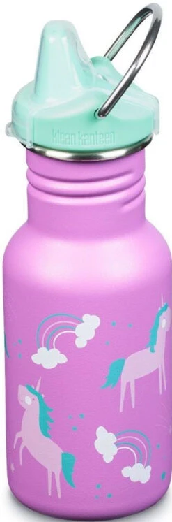 Edelstahl Trinkflasche Klean Kanteen Kid Classic 355ml Sippy Cap - Unicorns -Schulrucksack 57615