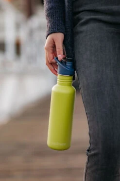 Edelstahl Trinkflasche Klean Kanteen Kid Classic 800ml Sport Cap - Green Apple, 800 Ml -Schulrucksack 58841