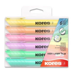 Kores High Liner Pastell-Textmarker - 6 Farben