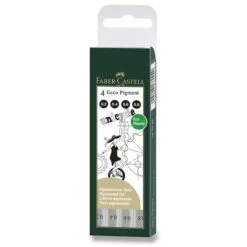 Faber-Castell Ecco Pigment Tintenschreiber, 4er Etui, Schwarz