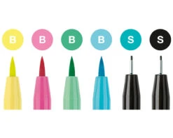 Faber-Castell Pitt Artist Pen Tuschestift, 6er Etui Lettering, Pastelltöne -Schulrucksack 61013
