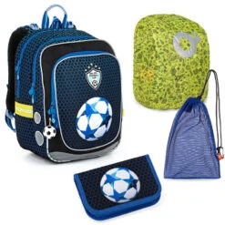 Schulset Topgal ENDY 22016 B - Schulrucksack + Federmäppchen + Schuhbeutel + Regenhülle