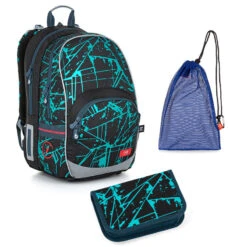 Schulset Topgal KIMI 22021 B - Schulrucksack + Federmäppchen + Schuhbeutel