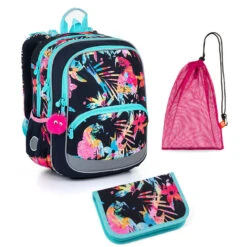 Schulset Topgal BAZI 23003 G - Schulrucksack + Federmäppchen + Schuhbeutel