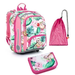Schulset Topgal BEBE 23001 G - Schulrucksack + Federmäppchen + Schuhbeutel