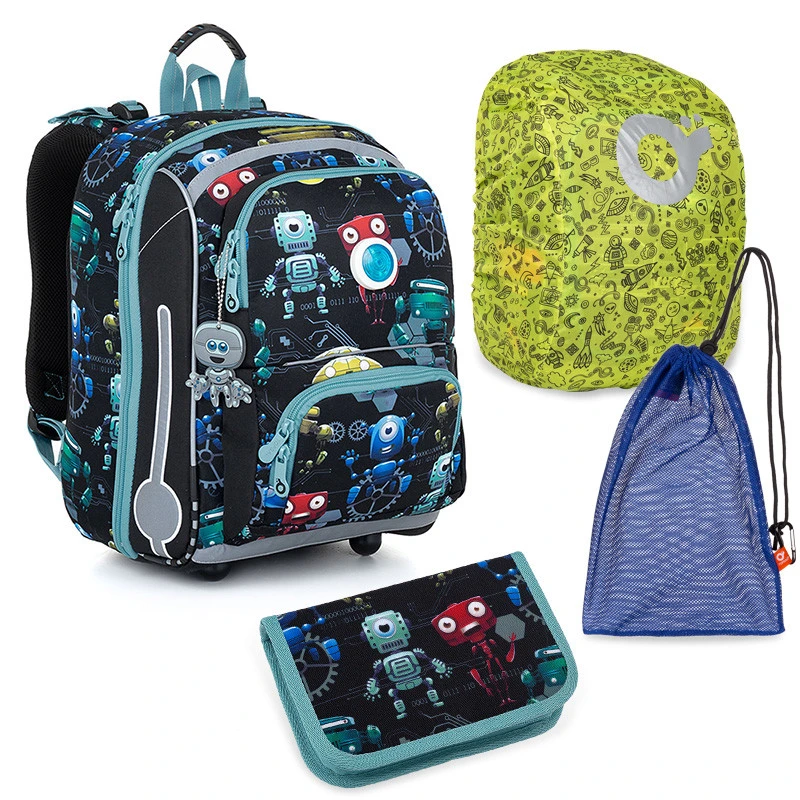 Großes Schulset Topgal BEBE 23011 B - Schulrucksack + Federmäppchen + Schuhbeutel + Regenhülle 3 Großes Schulset Topgal BEBE 23011 B - Schulrucksack + Federmäppchen + Schuhbeutel + Regenhülle