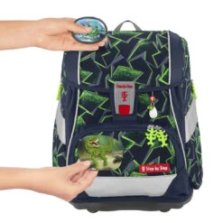 Schulranzen-Set 2IN1 PLUS Step By Step, "Wild T-Rex Taro" (5-teiliges Set), AGR Zertifikat -Schulrucksack 76253