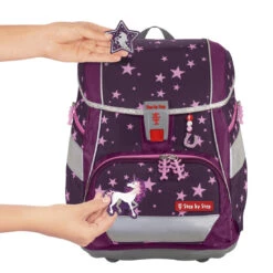 Schulranzen-Set 2IN1 PLUS Step By Step, "Unikorn Nuala" (5-teiliges Set), AGR Zertifikat -Schulrucksack 76272