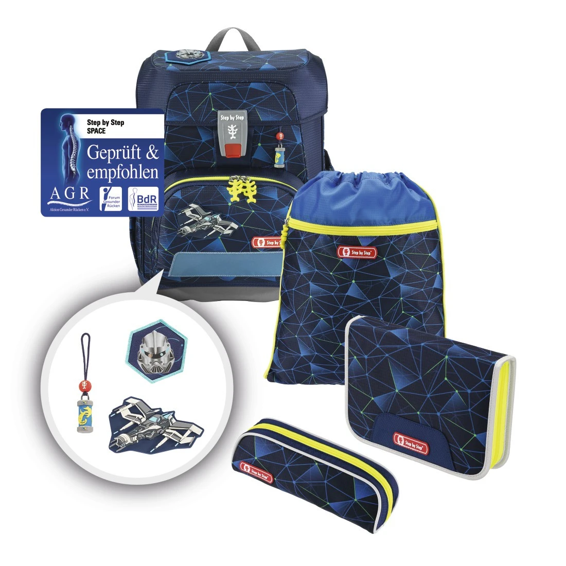 Schulranzen CLOUD (5-teiliges Set) Step By Step "Starship Sirius" (AGR-Zertifikat) 16 Schulranzen CLOUD (5-teiliges Set) Step By Step "Starship Sirius" (AGR-Zertifikat) – Bild 14