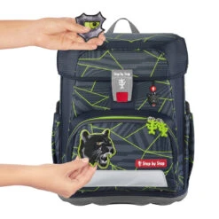 Schulranzen CLOUD (5-teiliges Set) Step By Step "Dark Cat Chiko" (AGR-Zertifikat) -Schulrucksack 76404