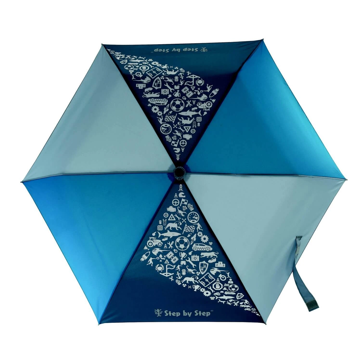 Step By Step Kinderregenschirm Magic Rain Effect, Blau 3 Step By Step Kinderregenschirm Magic Rain Effect, Blau