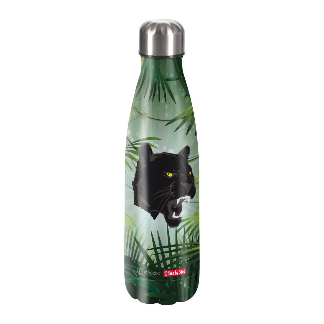 Edelstahl-Trinkflasche Step By Step, 0,50 L, Wild Cat Chiko 3 Edelstahl-Trinkflasche Step By Step, 0,50 L, Wild Cat Chiko