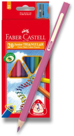 Faber-Castell Faber-Castel Junior Dreiecksstifte - 20 Farben + Spitzer